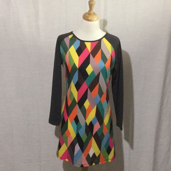 zeagoo Dresses & Skirts - Zeagoo Colorblock Geometric Print Dress